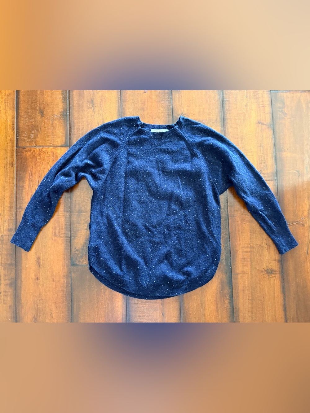 LOFT Navy Speckle Scoop Neck Sweater